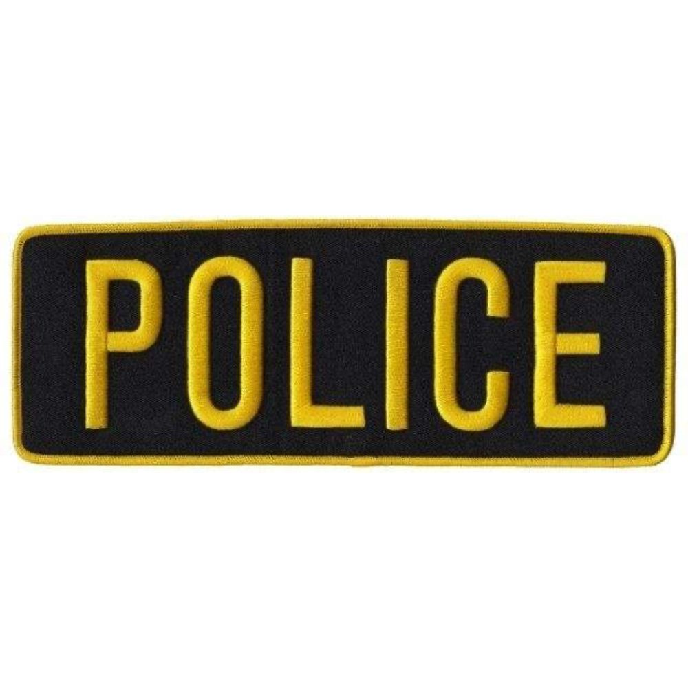 Hero's Pride POLICE Patch - Gold/Black - 11'' x 4'' 5253 - Clothing & Accessories