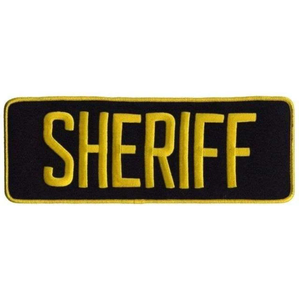Hero's Pride SHERIFF Back Patch - Gold/Navy - 11'' x 4'' 5243 - Clothing & Accessories