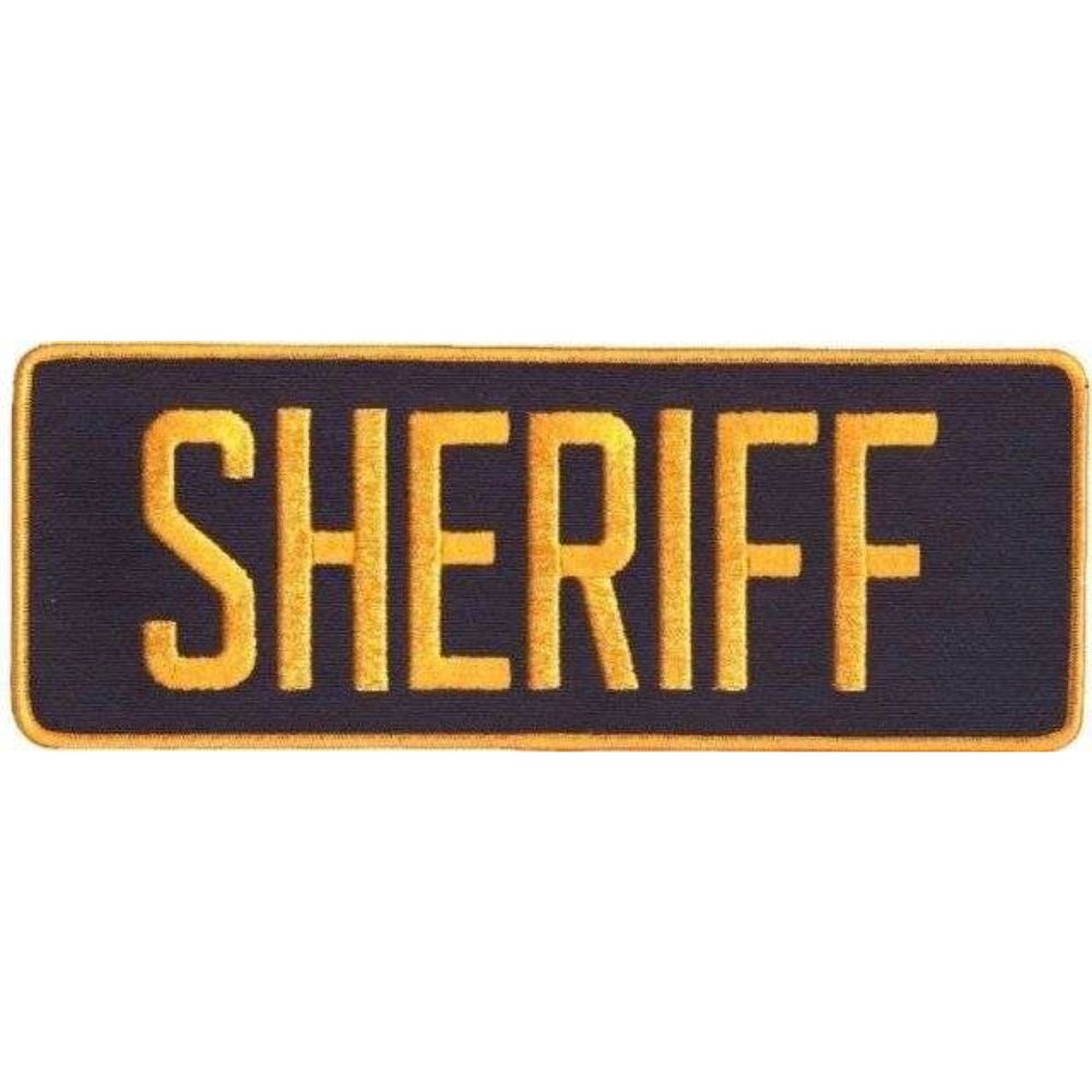 Hero's Pride SHERIFF Back Patch - Gold/Navy - 11'' x 4'' 5260 - Clothing & Accessories