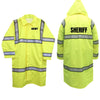 High-Visibility SHERIFF Long Raincoat with Reflective Stripes - Clothing &amp; Accessories