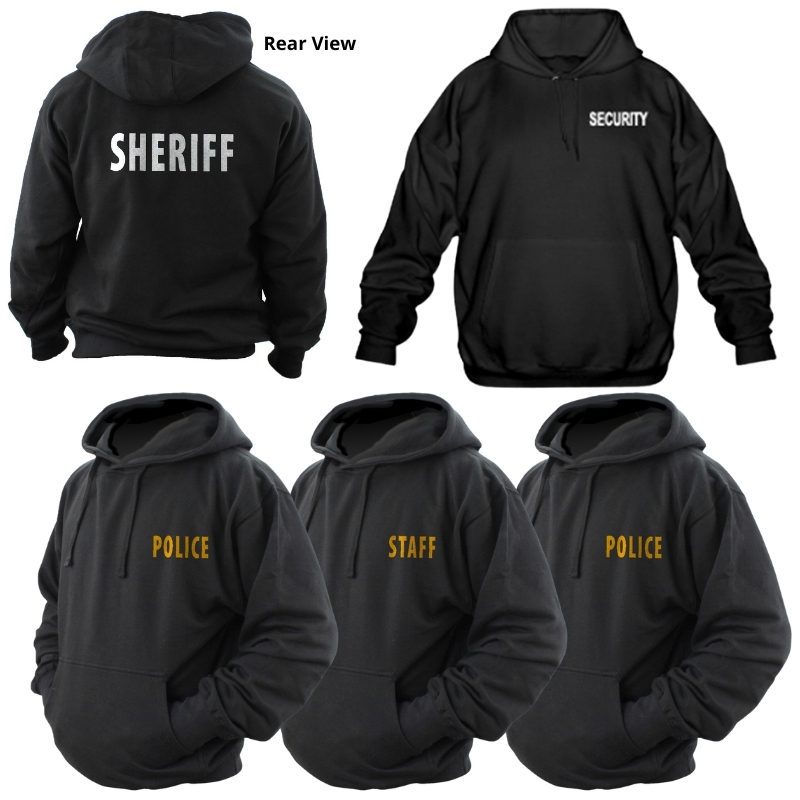 Hooded Sweatshirt with Police, Security, Sheriff or Staff ID - Clothing & Accessories