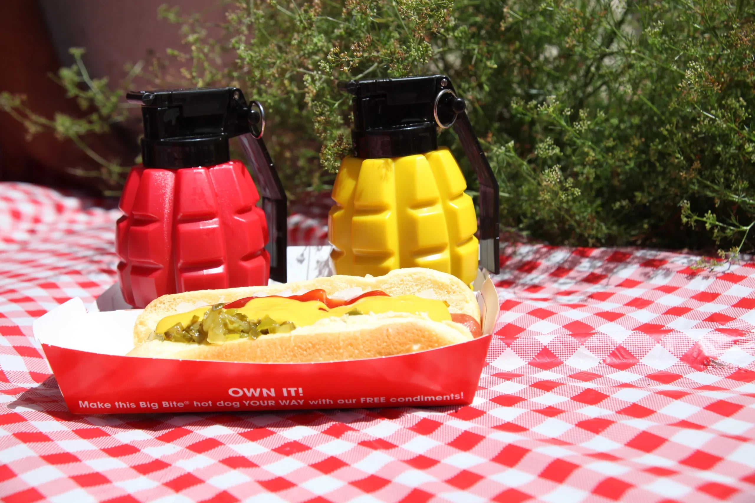 Caliber Gourmet Combat Condiments: Grenade-style Ketchup and Mustard Dispensers - Camping