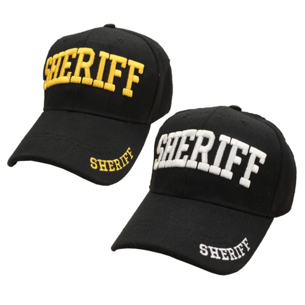 Black Sheriff Baseball Cap - White on Black