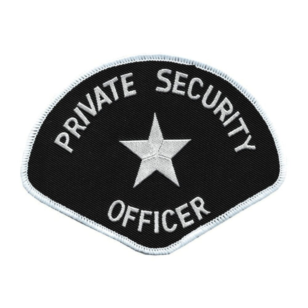 Private Security Officer Shoulder Patch White/Black - Shoulder Patches