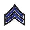 Corporal Chevron Patch - Blue/White on Black - Chevron Patches