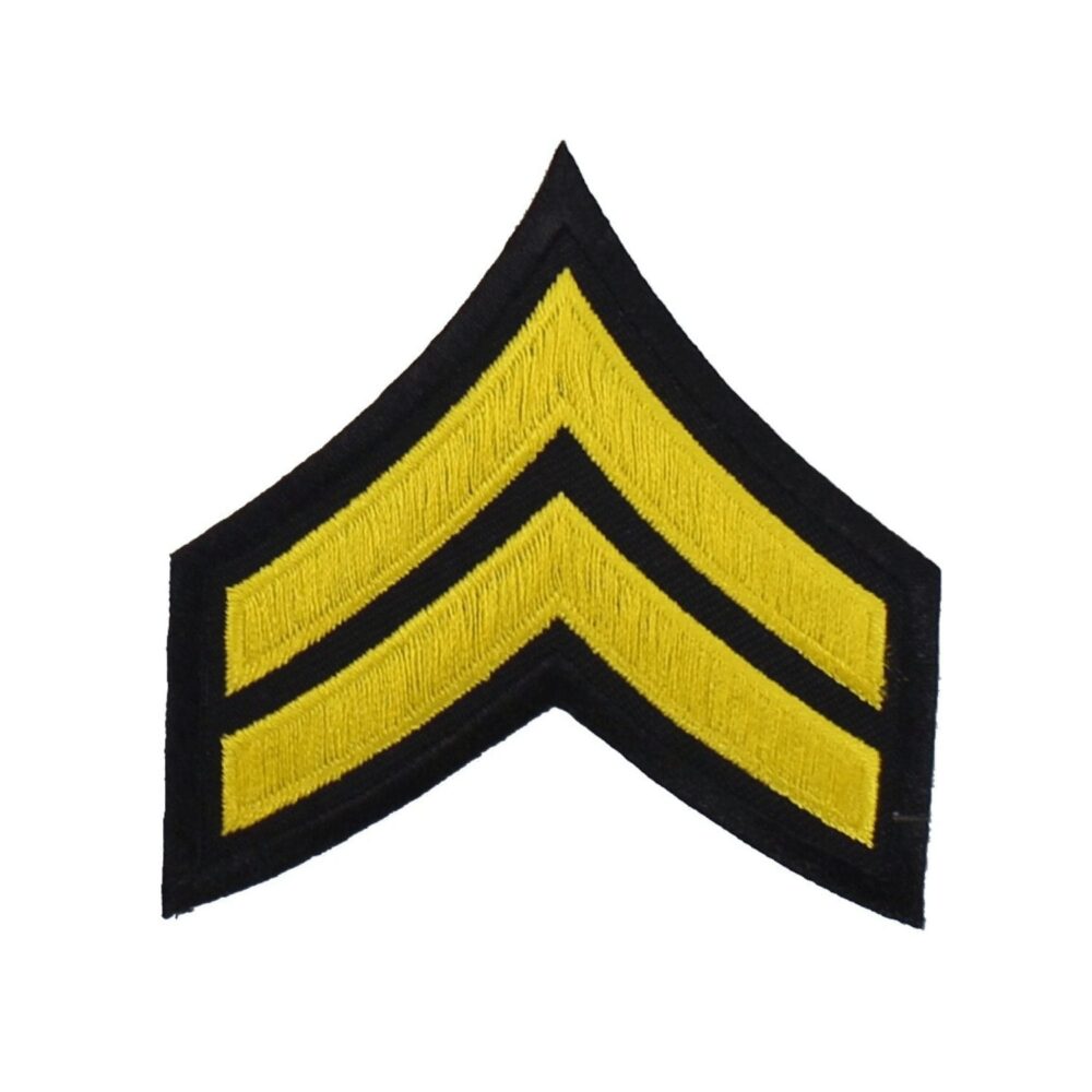 Corporal Chevron Patch - Gold on Black - Chevron Patches