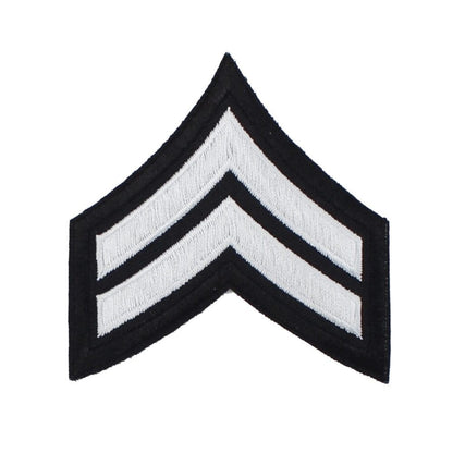 Corporal Chevron Patch - White on Black - Chevron Patches