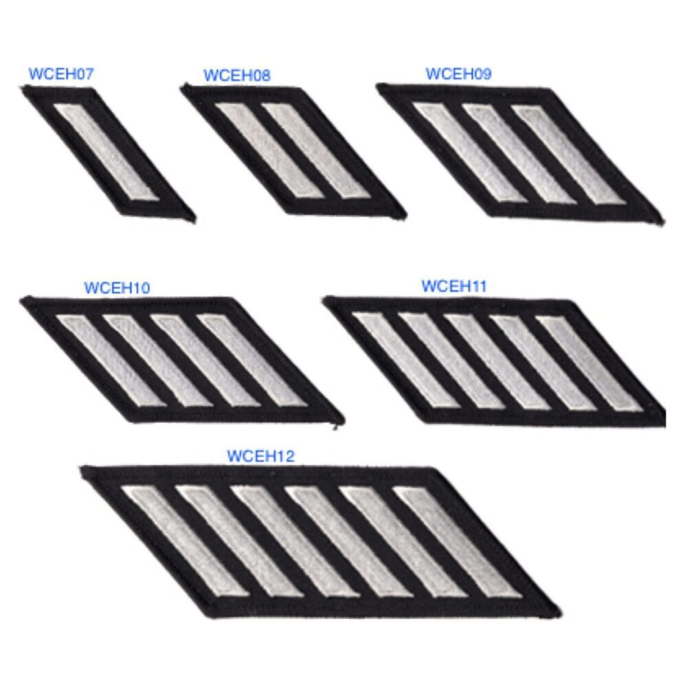 Rank Hash marks - White on Black - Hash/Service Stripes