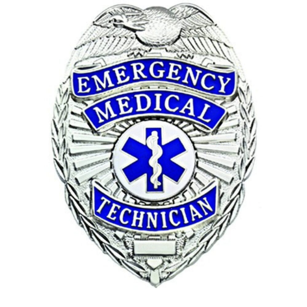 Emergency Medical Technician Badge - Silver Shield - Badges & Accessories