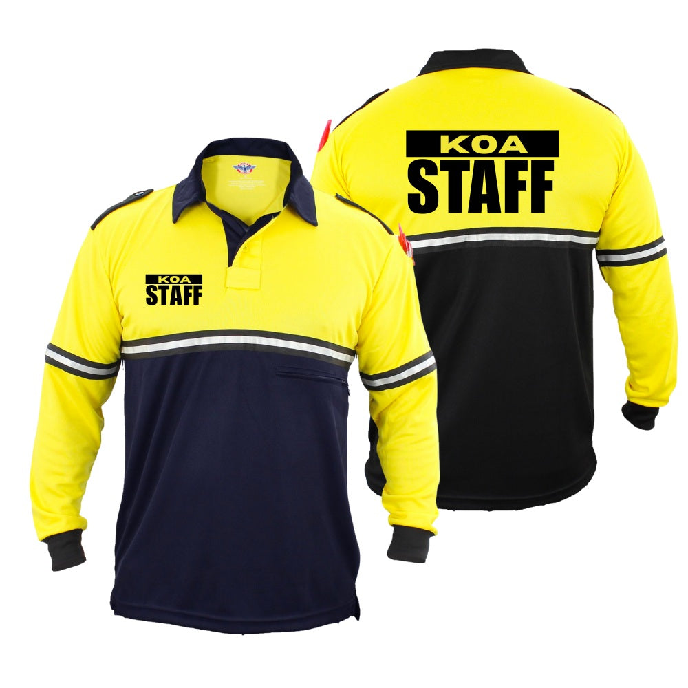 Two-Tone Bike Patrol Uniform Long Sleeve Polo Shirt with Zipper Pocket 