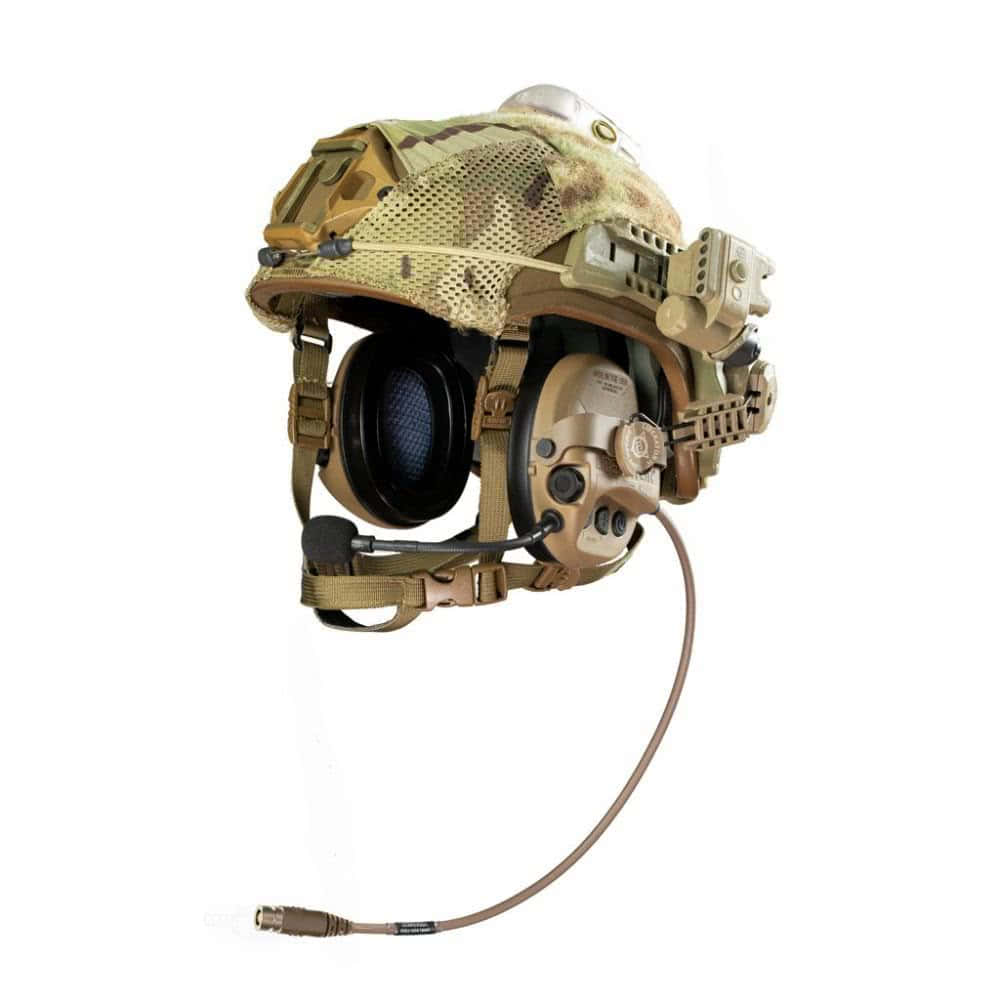 Safariland TCI Liberator HP Hearing Protection Headset - FDE Brown, Helmet Mount