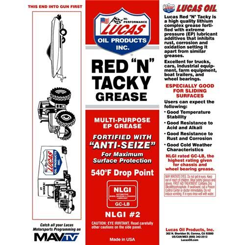 Lucas Oil Red ''N'' Tacky Grease