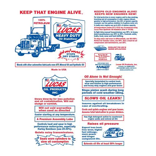 Lucas Oil Heavy Duty Oil Stabilizer