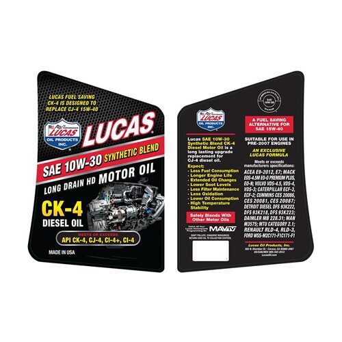 Lucas Oil SAE 10W-30 Synthetic Blend CK-4 Diesel Oil