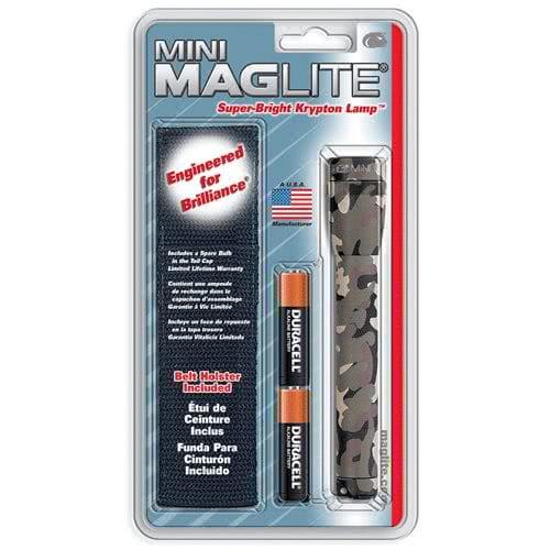 Maglite M2A Mini Mag 2 AA-Cell Incandescent Flashlight with Holster - Camo