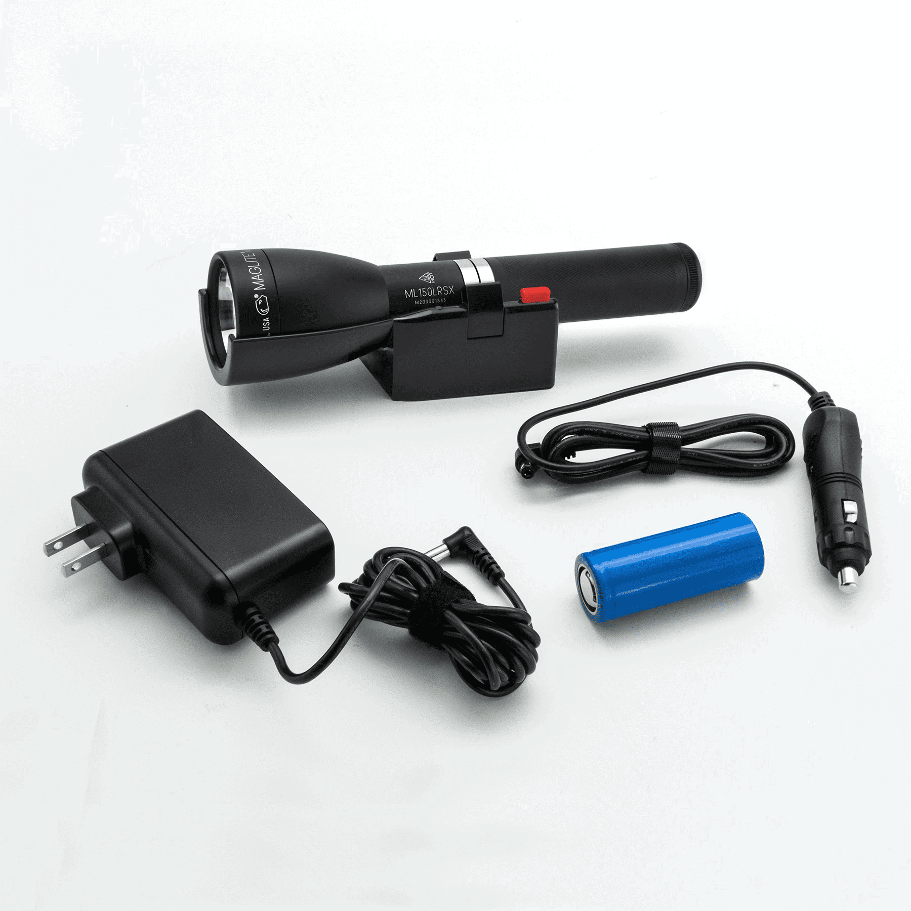 Maglite ML150LRSX Flashlight, LiFePO4 Battery, Charging Cradle, 12v Car Adapter, 120v Converter ML150LRSX-1019 - Newest Arrivals