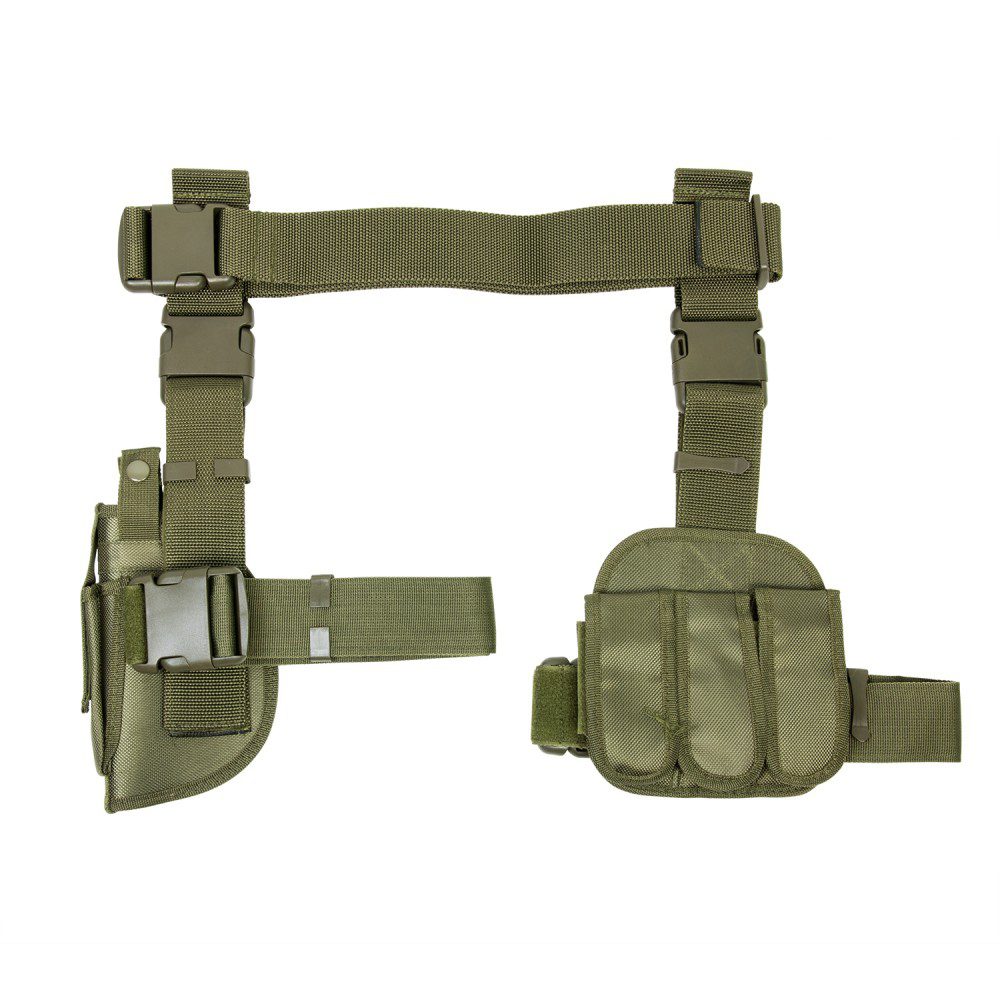 NcSTAR Drop Leg Holster & Mag Pouch X4 - Green