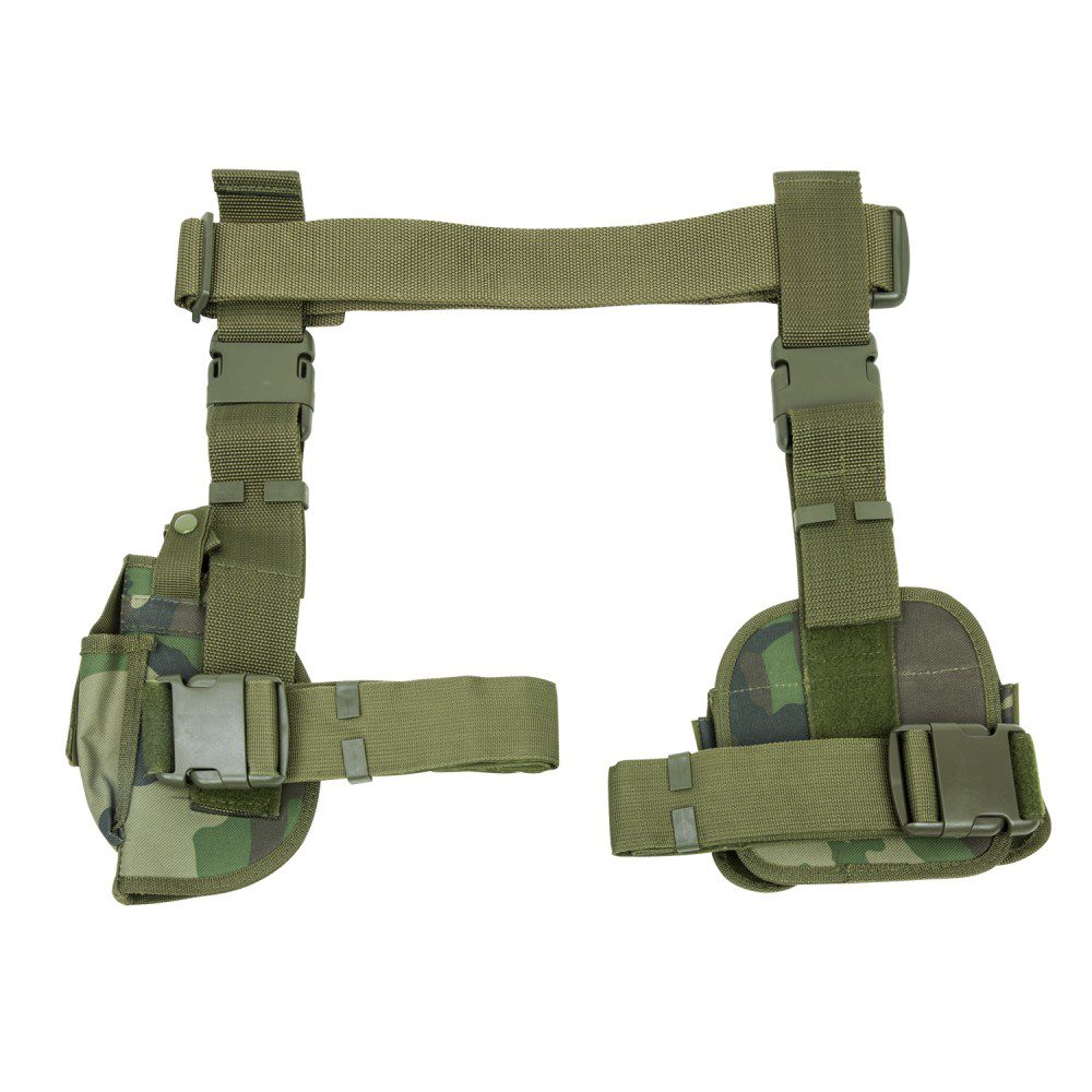 NcSTAR Drop Leg Holster & Mag Pouch X4 - Woodland Camo