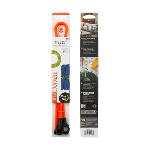 Nite-Ize Gear Tie Loopable Twist Tie - 2 Pack - Bright Orange, 24