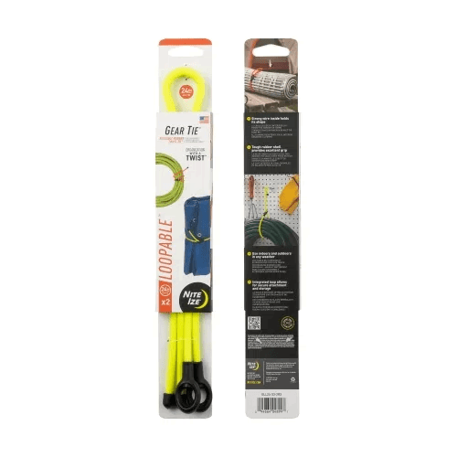 Nite-Ize Gear Tie Loopable Twist Tie - 2 Pack - Neon Yellow, 24