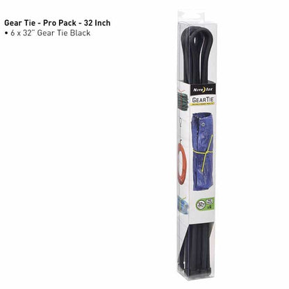 Nite Ize Gear Tie ProPack 32 in. - 6 Pack - Black - Survival &amp; Outdoors