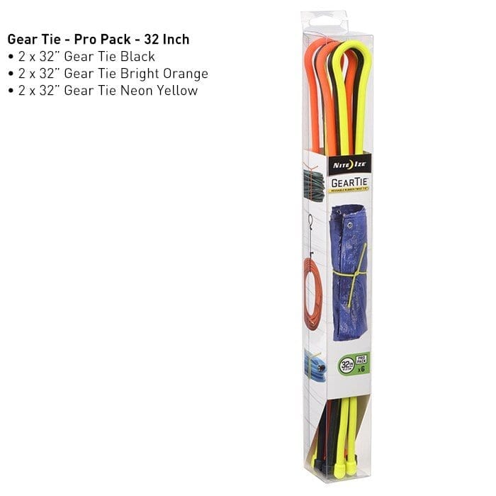 Nite Ize Gear Tie ProPack 32 in. - 6 Pack - Assorted - Survival &amp; Outdoors