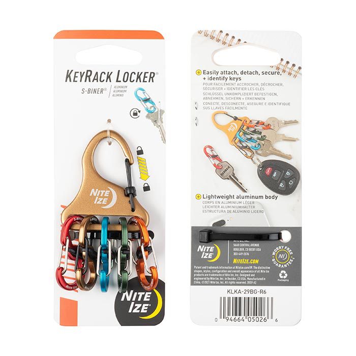Nite-Ize KeyRack Locker S-Biner Aluminum - Assorted Colors KLKA-29BG-R6 - Newest Arrivals