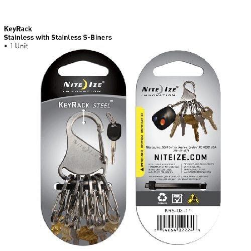 Nite Ize KeyRack Steel S-Biner - Black or Stainless - Tactical &amp; Duty Gear