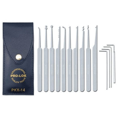 PRO-LOK Tools 14 Piece Pick Set & Case PKX-14 - Slim Jim's, Locks, Pick Tools