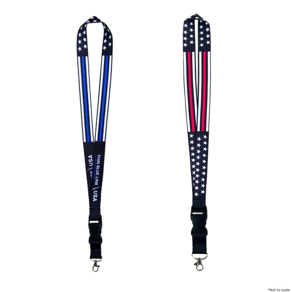 Thin Red Line and Thin Blue Line Lanyards - Stars and Stripes - Lanyards