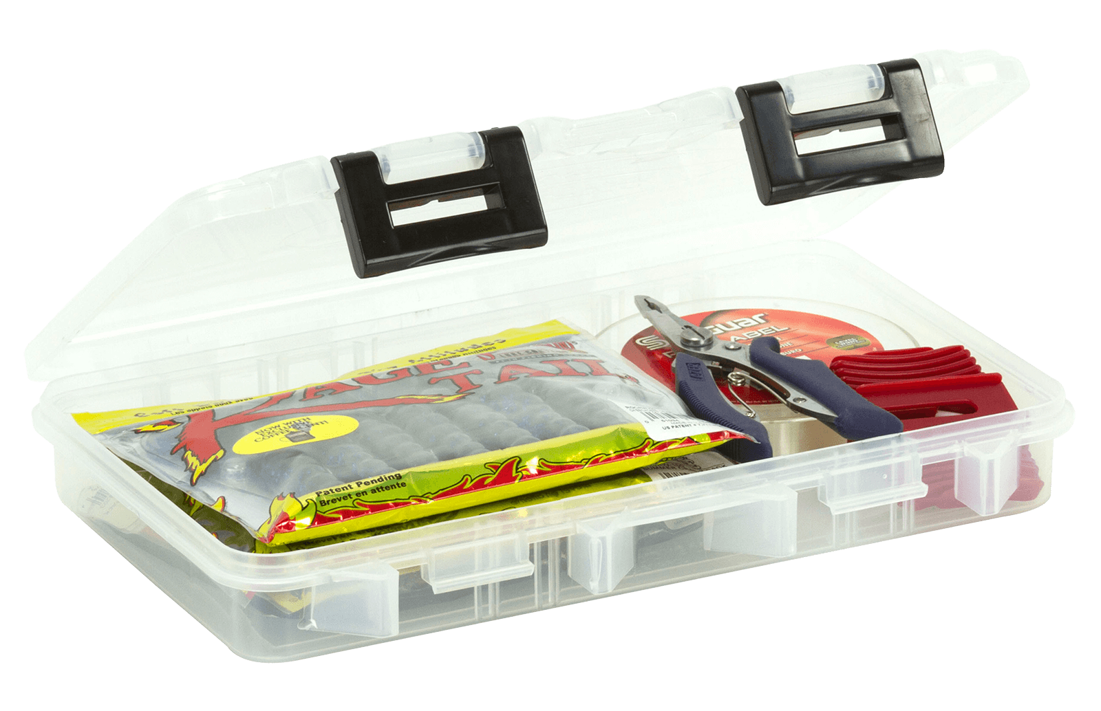 Plano 360710 ProLatch Open-Compartment Stowaway Tackle Box with clear lid and single large compartment for tools and bait storage