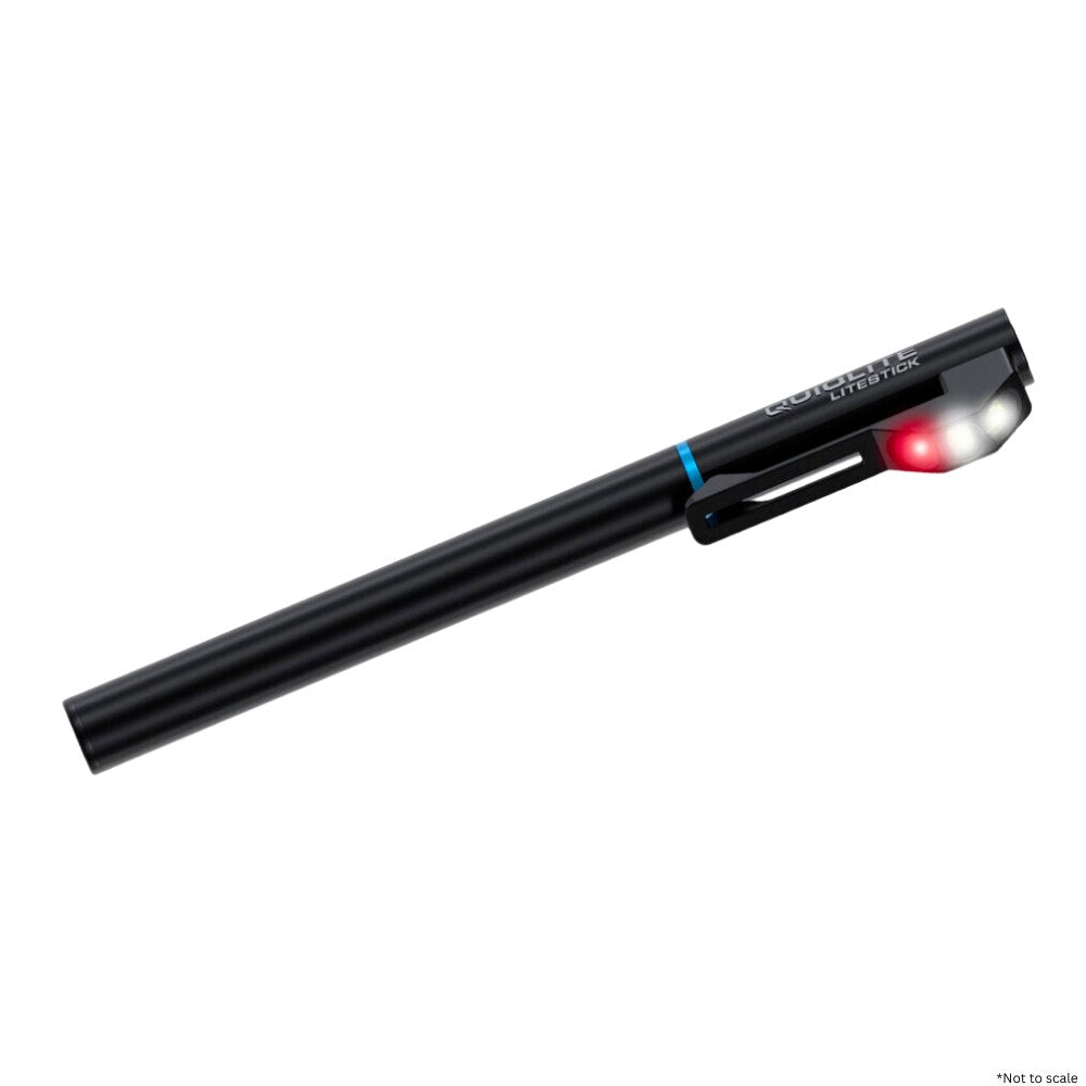QuiqLite LiteStick Hands-Free Clip-On LED Pocket Light - White, Red/White, or Code 3 Red/White/Blue - Red/White