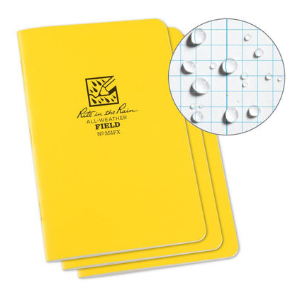 Rite in the Rain Field-Flex Stapled Notebook - 3 Pack Yellow 351FX - Newest Products