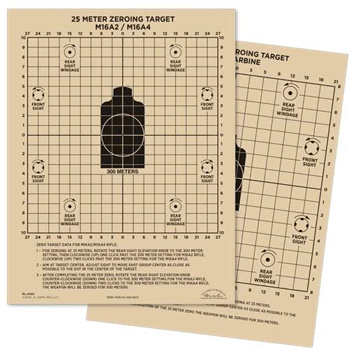 Rite in the Rain 25m Zeroing Target - M16A2, M16A4, M4 Carbine 9125 - Newest Arrivals