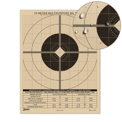 Rite in the Rain 25 Meter MIL Target 9130 - Shooting Accessories