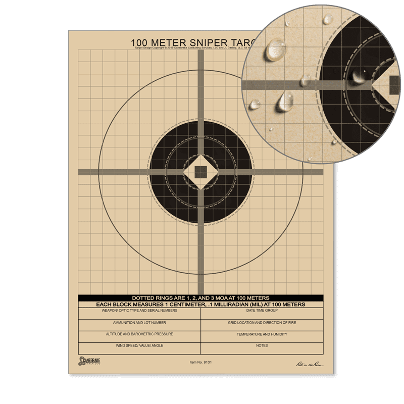 Rite in the Rain 100 Meter MIL Sniper Target - 100 Pack 9131 - Newest Arrivals