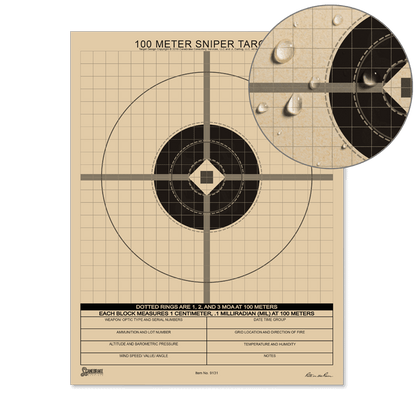 Rite in the Rain 100 Meter MIL Sniper Target - 100 Pack 9131 - Newest Arrivals