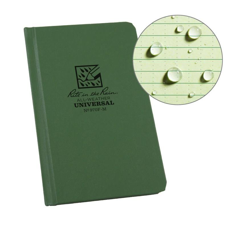 Rite in the Rain Fabrikoid Universal Mini Bound Book - 4.25 x 6.75 - Green 970F-M - Newest Arrivals