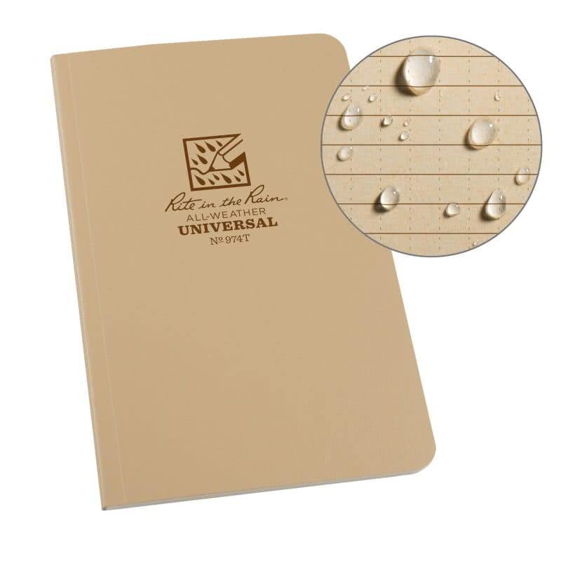 Rite in the Rain Soft Cover Side Bound Book - Tan