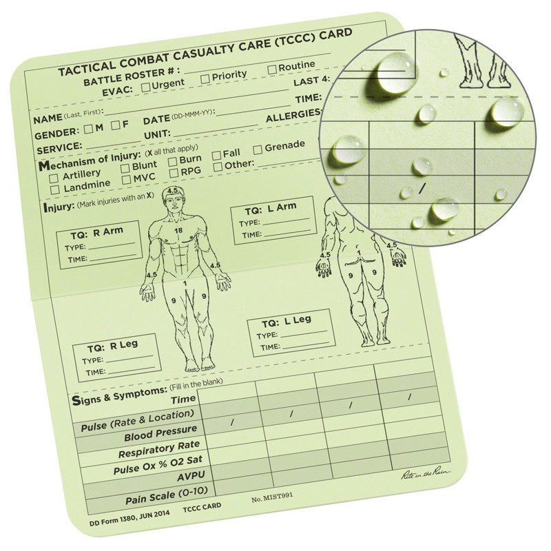 Rite in the Rain TCCC/MIST Combat Cards MIST991 - Notepads, Clipboards, & Pens