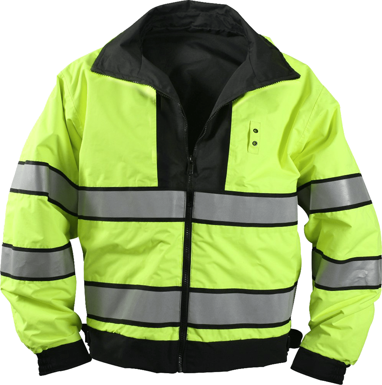Rothco 8720: Dual-Sided Hi-Viz Yellow & Classic Black Reversible Uniform Jacket - Clothing & Accessories