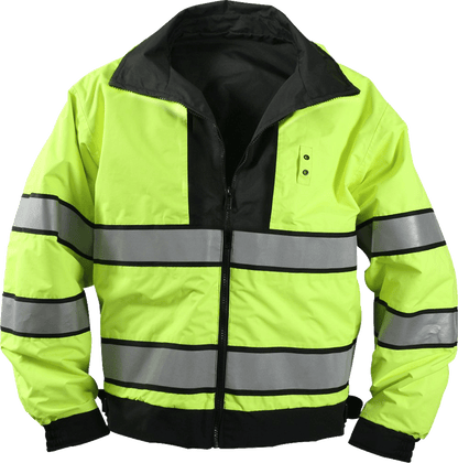 Rothco 8720: Dual-Sided Hi-Viz Yellow & Classic Black Reversible Uniform Jacket - Clothing &amp; Accessories