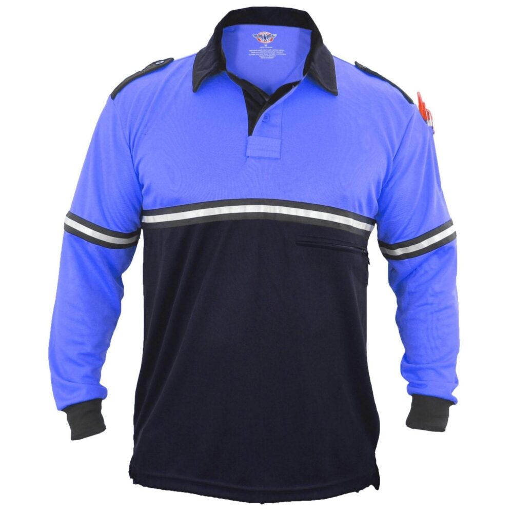 Two-Tone Long Sleeve Bike Patrol Uniform Polo Shirt (Plain or with POLICE, SHERIFF, EVENT STAFF, SECURITY, and more) - Bike Patrol Clothing