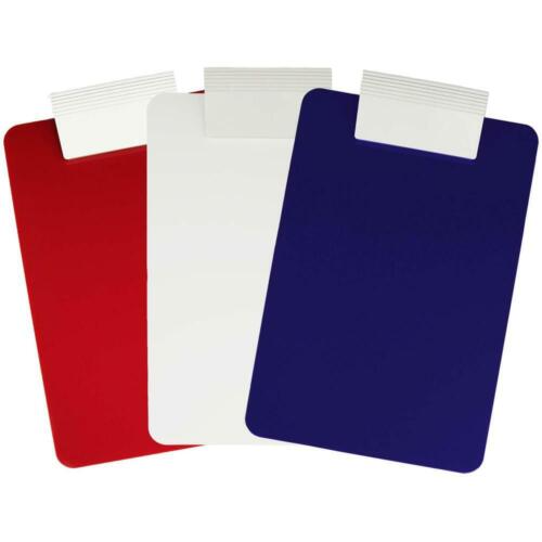Saunders Antimicrobial Plastic Clipboard - Letter/A4 Size - Red/White/Blue 3-Pack - Newest Products