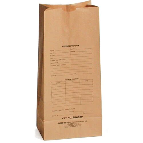 Sirchie Pre-Printed Kraft Evidence Bags (Set of 100) - 8