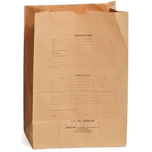 Sirchie Pre-Printed Kraft Evidence Bags (Set of 100) - 12