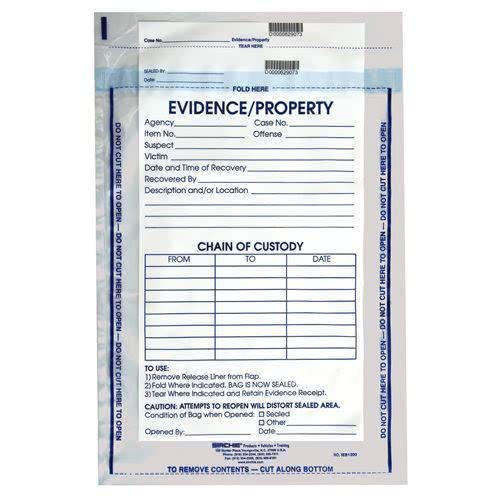 Sirchie Integrity Evidence Bag - 100 Pack - 12