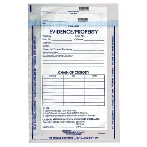Sirchie Integrity Evidence Bag 12 inch x 15 1/2 inch (100 each) IEB1200 - Tactical & Duty Gear