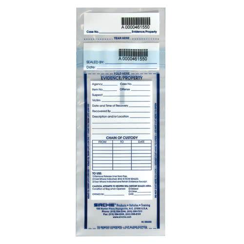 Sirchie Integrity Evidence Bag - 100 Pack - 4" x 7.5"