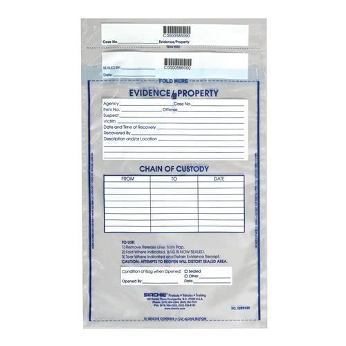 Sirchie Integrity Evidence Bag - 100 Pack - 9